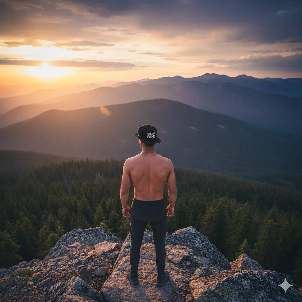 Lifestyle shot: urban model wearing TheCapTribe™ Silence Wins snapback hat.