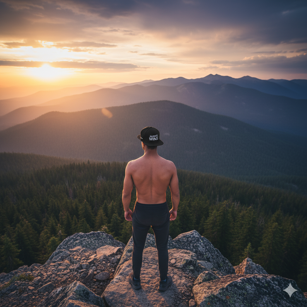 Lifestyle shot: urban model wearing TheCapTribe™ Silence Wins snapback hat.