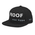 Side view of Proof Over Hype snapback hat – bold embroidery streetwear cap.