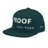 Side view of Proof Over Hype snapback hat – bold embroidery streetwear cap.