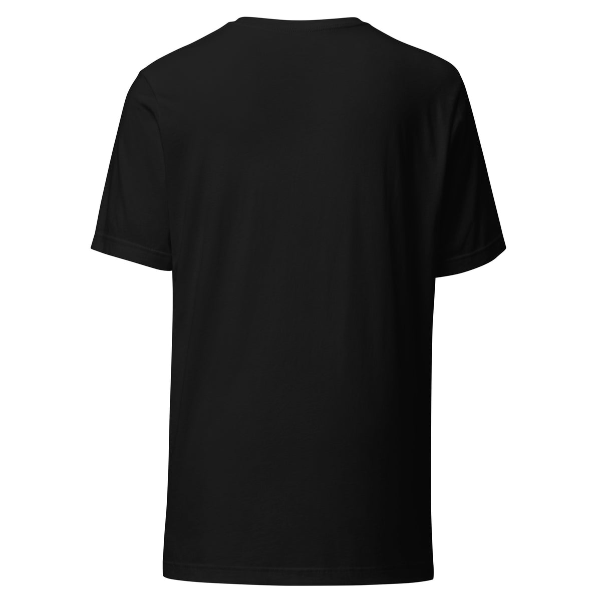 Back view of the black Bella+Canvas 3001 tee; the SLEIGH FUEL artwork is printed on the front.
