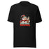 Black Bella + Canvas 3001 T-shirt front showing the snowman illustration and “This Feels Personal” Christmas design.