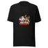 Black Bella + Canvas 3001 T-shirt front showing the Santa and reindeer “You Said Turn Left” design.
