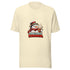 Natural Bella + Canvas 3001 T-shirt front view showing the snowman illustration and “This Feels Personal” Christmas design.